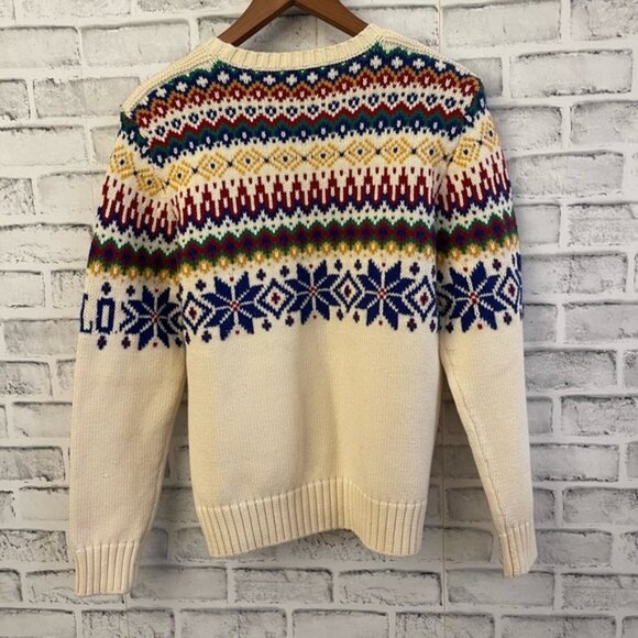 NWT! Boy’s POLO Ralph Lauren snowflake cotton & wool blend sweater Lg (14/16) - Picture 2 of 6